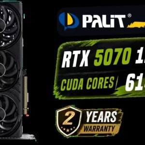 Palit GeForce RTX 5070 Infinity 3 12GB Graphics Card / 12GB GDDR7 / 6144 Cuda Cores / 192-bit Memory Interface / Boost Clock : 2512 MHz / NVIDIA