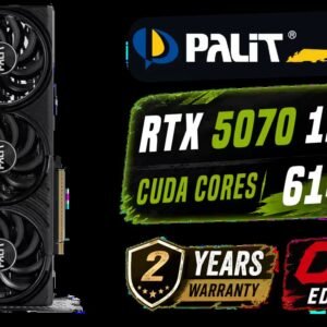 Palit GeForce RTX 5070 Infinity 3 12GB OC Graphics Card / 6144 CUDA Cores / 12GB GDDR7 192-Bit Memory Interface / DLSS 4 AI-Accelerated Ray Tracing /