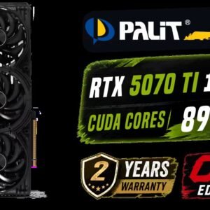 Palit GeForce RTX 5070 Ti GamingPro-S OC 16GB GDDR7 / 28Gbps Memory Speed / PCI Express® Gen 5