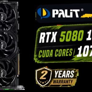 Palit GeForce RTX 5080 GamingPro 16GB GDDR7 / 30Gbps Memory Speed / PCI Express® Gen 5 / NE75080019T2-GB2031A