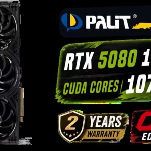Palit GeForce RTX 5080 GamingPro OC Graphics Card / 16GB GDDR7 Memory / 10752 CUDA Cores / 30Gbps Memory Speed / PCI Express® Gen 5