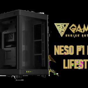 Gamdias Neso P1 Prime Lifestyle E-ATX Gaming Case - Black / Modular Orientation / Full Panoramic Display / Supports Motherboards up to E-ATX /