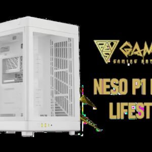 Gamdias Neso P1 Prime Lifestyle E-ATX Gaming Case - White / Modular Orientation / Full Panoramic Display / Supports Motherboards up to E-ATX /