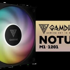 Gamdias NOTUS M1-1201 ARGB Case Fan - Black / Daisy Chain Via Cableless Connection / Swappable Fan Blades / Premium Hydraulic Bearing / 30mm