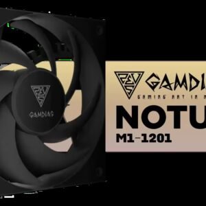 Gamdias NOTUS M1-1201 Case Fan - Black / Daisy Chain Via Cableless Connection / Swappable Fan Blades / Premium Hydraulic Bearing / 30mm Thickness Fan