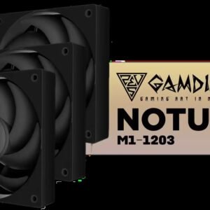 Gamdias NOTUS M1-1203 Case Fan - Black / 3-Pack / Premium All-Black Minimalist Design / High-Airflow 57.56 CFM Cooling / Whisper-Quiet Performance