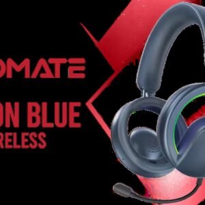 PROMATE NOVON.BLUE Open-Ear Wireless Over-Ear Headphones / High-Fidelity 40mm Drivers / Bluetooth v6.0 / Detachable High-Sensitivity Microphone / RGB