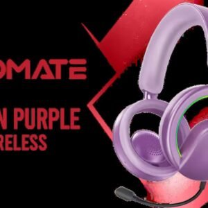 PROMATE NOVON.PURPLE Open-Ear Wireless Over-Ear Headphones / High-Fidelity 40mm Drivers / Bluetooth v6.0 / Detachable High-Sensitivity Microphone /