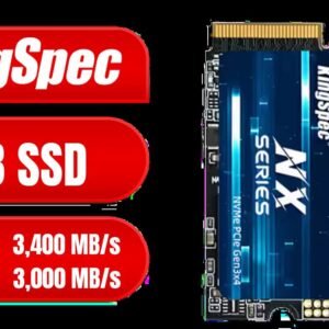 KingSpec NXM 1TB NVMe Internal Solid State Drive / Read Speeds Up to 3,400 MB/s / Write Speeds Up to 3,000 MB/s / M.2 2242 Ultra-Compact Form Factor