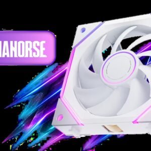 AsiaHorse Nyota Ultra 120mm ARGB Case Fan - White / Single / 800-2000 RPM PWM / 58.5 CFM / Infinity Mirror ARGB / Daisy Chain