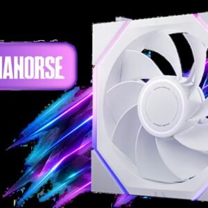 AsiaHorse Nyota Ultra 120mm ARGB Case Fan - White / Single / Reverse Blade / 800-2000 RPM PWM / 58.5 CFM / Infinity Mirror ARGB / Daisy Chain