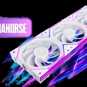 AsiaHorse Nyota Ultra 120mm ARGB Case Fan - White / 3-Pack / Reverse Blade / 800-2000 RPM PWM / 58.5 CFM / Infinity Mirror ARGB / Daisy Chain