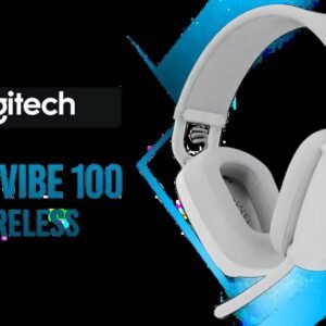 [OPEN BOX] Logitech Zone Vibe 100 Lightweight Wireless Over Ear Headphones with Noise Canceling Microphone, Advanced Multipoint Bluetooth Headset,
