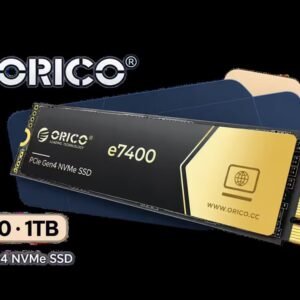 ORICO e7400 M.2 NVMe SSD - 1TB / PS5 Compatible /  PCIe Gen4.0 x4 / Up to 7,400MB/s Read and 6,600MB/s Write Speeds / ORICO-e7400-1TB-GD-BP