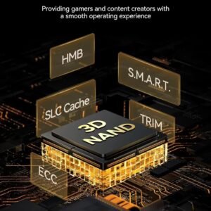 ORICO e7400 M.2 NVMe SSD - 4TB / PS5 Compatible /  PCIe Gen4.0 x4 / Up to 7,400MB/s Read and 6,600MB/s Write Speeds / ORICO-e7400-4TB-GD-BP