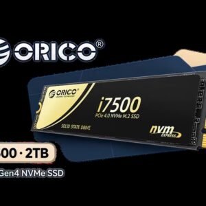 ORICO i7500 M.2 NVMe SSD - 2TB / 3D NAND Flash /  PCIe Gen4.0 x4 / Up to 7,200MB/s Read and 6,100MB/s Write Speeds / ORICO-i7500-2TB-GD-BP