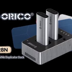 ORICO IT28N 2-Bay M.2 NVMe SSD Duplicator Dock - Grey / USB4 40Gbps / Thunderbolt 4 Compatible / One-Button Offline Clone / 16TB Total / ORICO-IT28N-C