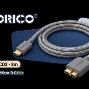 ORICO U3-RBC02 USB-C to Micro-B USB 3.0 Cable 2m - Silver / For External Hard Drives and Enclosures / ORICO-U3-RBC02