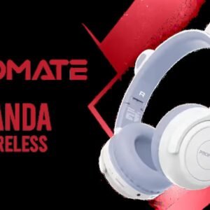 Promate Panda KidSafe Kawaii Style Wireless Kids Headset - Lilac / 1000mAh Battery / Up to 40 hours of Playtime / AUX Support / LED Illuminated Ears