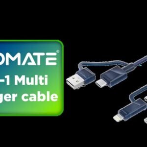 Promate 6-in-1 Multi Charging Cable - Premium Hybrid Lightning, Type-C, Micro USB Connectors With Fast Sync, 60W PD, PentaPower - Navy /