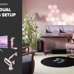 [Pink] Arozzi Dual Monitor Gaming Setup / Arozzi Nova 27\" Gaming Monitor, 180Hz Refresh Rate, QHD (2560x1440) Resolution, 1ms Response Time,