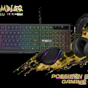 Gamdias Poseidon E2 3-in-1 Gaming Combo / Multi-color Lighting / Gamdias Membrane Keyboard / Up to 3600 DPI / 6-key rollover Keyboard / 50mm for