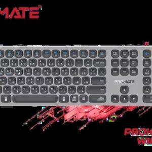 Promate ProKeys-X2 Wireless Keyboard / Full-Size Slim Scissor Key Design / Triple Mode, BT5.1 + 2.4GHz + USB-C / 100H Battery Life / PROKEYS-X2.EN