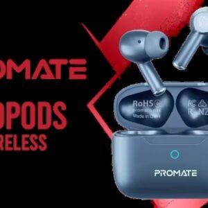 Promate ProPods High-Definition TWS Wireless Earphones - Blue / IntelliTouch Control / Active Noise Cancellation / ENC Noise Reduction / PROPODS.BLUE