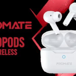 Promate ProPods High-Definition TWS Wireless Earphones - White / IntelliTouch Control / Active Noise Cancellation / ENC Noise Reduction /
