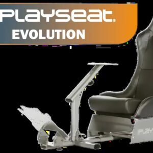 Playseat Evolution Gaming Chair — Black / Compatible With all Steering Wheel / Fully Adjustable Framework / High Quality Leather Look Black Vinyl /