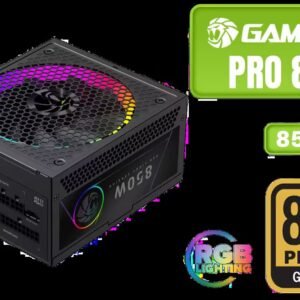 Gamemax RGB PRO 850P 850W Power Supply - Black / 850W 80 Plus Gold ATX 3.1 / Native PCIe 5.1 12V-2x6 GPU Connector / Adaptive 140mm Smart Fan Control