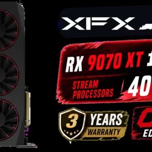 XFX Mercury AMD Radeon RX 9070 XT OC Magnetic Air Edition Graphics Card / 4096 Stream Processors / 256-bit Memory Interface / Boost Clock : 3100 MHz