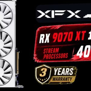 XFX SWIFT AMD Radeon RX 9070 XT Triple Fan 16GB GDDR6 GPU - White / AMD RDNA 4 Architecture / 3rd Gen Radeon Raytracing Accelerators/ AMD Fidelity FX