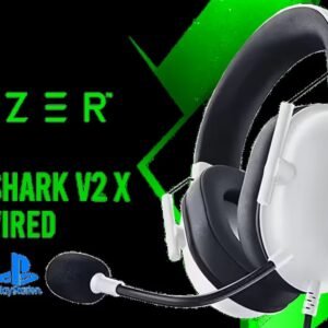 Razer BlackShark V2 X Gaming Headset (PlayStation) - White / 7.1 Surround Sound / 50mm Drivers / Memory Foam Cushion / Compatible with PC, Mac, PS4,
