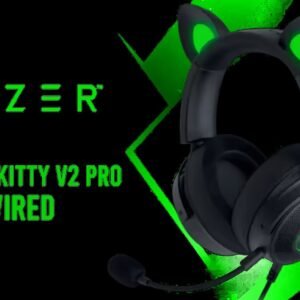 Razer Kraken Kitty V2 Pro Wired RGB Headset: Interchangeable Ears (Kitty, Bear, Bunny) - Stream Reactive Lighting - Detachable HyperClear Cardioid