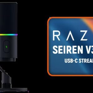 Razer Seiren V3 Pro USB-C Streaming Microphone / 30mm Dynamic Cardioid Capsule / USB-C And XLR Dual Connectivity / 32-Bit Float 96kHz Recording / AI