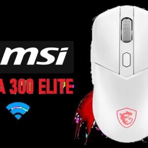 MSI Versa 300 Elite Wireless Gaming Mouse - White / 65g Ultra-Lightweight Build / PixArt PAW3395 Sensor Up To 26K DPI / Tri-Mode Wireless Bluetooth