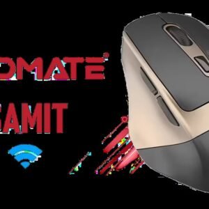 Promate Samit Wireless Mouse - Gold / Ergonomic Silent Click Optical 2.4GHz Cordless Mice with Adjustable 2200DPI / 6 Programmable Buttons / USB Nano
