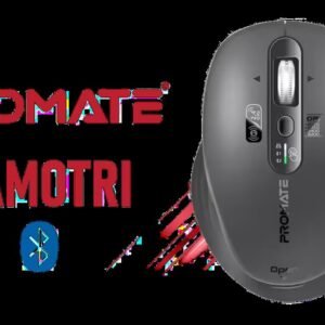 PROMATE SamoTri Black Tri-Connect Wireless Mouse / Dual Bluetooth 5.0 / 2.4GHz Connectivity / Multi-Device Switching (Up to 3 Devices) / Smart Flying