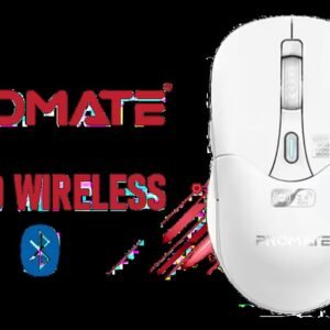 Promate Cordless Mouse,Premium Bluetooth Nano Receiver Wireless Mouse with Dual Mode Connectivity, 800/1200/1600 DPI Switch,6 Function Buttons and