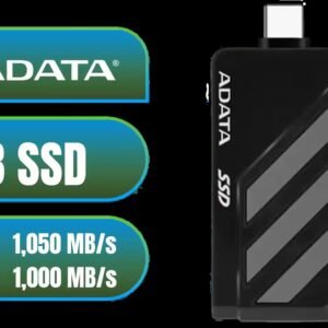 Adata SC735 1TB High-Performance External SSD with USB-C / 1,050MB/s Read & 1,000MB/s Write Speeds / Cable-Free Mobile Phone Compatibility / Gaming