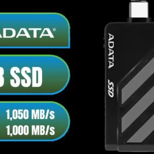 Adata SC735 2TB High-Performance External SSD with USB-C / 1,050MB/s Read & 1,000MB/s Write Speeds / Cable-Free Mobile Phone Compatibility / Gaming