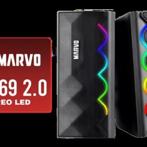 MARVO SG-269 2.0 Stereo LED Gaming Speakers / 3.5mm Audio Jack / Wired Audio Mode And Wireless Mode / 14-Color Lighting With Rainbow Effects / Volume