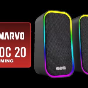 MARVO SG-285 Havoc 20 Gaming Speakers - Black / 3.5mm Audio Jack / RGB Lighting Effects / Volume Control Knob / 2x 3W Speakers