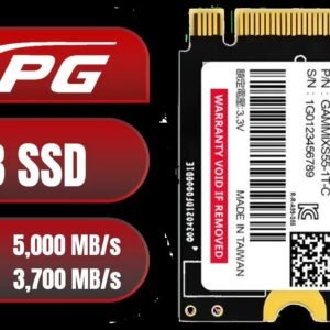 ADATA XPG GAMMIX S55 1TB NVMe PCIe Gen4 x 4 M.2, R/W Speed up to 5,000/3,700MB/s, Internal Solid State Drive Great for Steam Deck, Microsoft Surface
