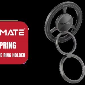 Promate Magnetic Smartphone Ring Holder / Rotatable and Foldable design / 360° Viewing / Metal Rings Included / SNAPRING