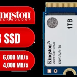 Kingston SNV3S 1TB NVMe SSD / Up to 6,000MB/s Read / Up to 4,000MB/s Write / PCIe 4.0 x4 NVMe / M.2 2230 Form Factor / SNV3SM3/1T0