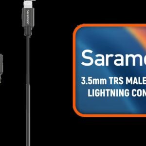 Saramonic 3.5mm TRS Male to Apple Lightning Connector Microphone & Audio Adapter Cable 9\" (22.86cm) (SR-C2000), black / SR-C2000