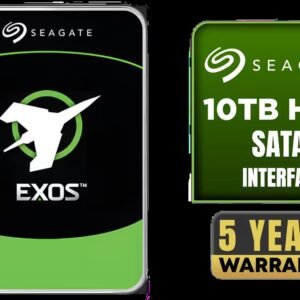 Seagate® EXOS 10TB 3.5\" Internal Hard Drive / 6GB/s SATA Interface / Robust 24/7 Performance / 256MB Cache / 8760 Power-On Hours per Year /