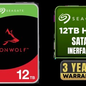 Seagate Ironwolf 12TB 3.5'' NAS Internal Hard Disk Drive / 256Mb Cache / High-Performance NAS Hard Drive / Up To 7200 RPM Speed / Sustained 210MB/s